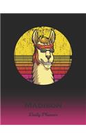 Madison: Llama Daily Planner - Custom Letter M First Name Personal 1 Year (2020 - 2021) Planning Agenda - January 20 - December 20 - Writing Notebook - Dateb