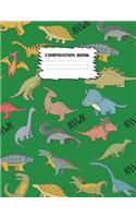 Composition Book: Dinosaur Composition Book, Journal For Kids, 120 Pages, Wide Ruled Book, 8.5" x 11", Dinosaurs On Cover