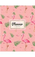 Planner 2019: Pink Flamingo Print - Weekly Calendar Schedule Organizer with Dot Grid Pages, Inspirational Quotes + To-Do Lists