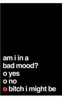 Am I in a Bad Mood Yes No Bitch I Might Be