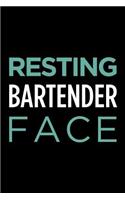 Resting Bartender Face: Blank Lined Novelty Office Humor Themed Notebook to Write In: With a Practical and Versatile Wide Rule Interior