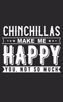 Chinchillas Make Me Happy: 120 Blank Lined Pages Softcover Notes Journal, College Ruled Composition Notebook, 6x9 Funny Pet Animal Quote Design Cover(3 Gifts for Animal Lovers)