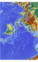 Full Color Physical Map of The Himalaya Mountains in Asia Journal