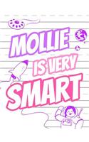 Mollie Is Very Smart: Primary Writing Tablet for Kids Learning to Write, Personalized Book with Child's Name for Girls, 65 Sheets of Practice Paper, 1" Ruling, Preschool,