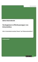 Neologismen in Werbeanzeigen von Zeitschriften