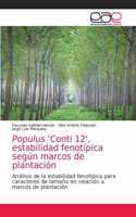 Populus 'Conti 12', estabilidad fenotípica según marcos de plantación