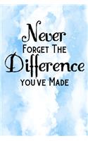 Never Forget The Difference You've Made