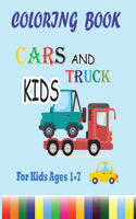 Cars Coloring Book Kids, For Kids Ages 1-7: Coloring Book Gift, 80 Pages, 8.5 x 11 inch, Soft Cover, Matte Finish