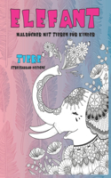 Malbücher mit Tieren für Kinder - Stressabbau-Designs - Tiere - Elefant
