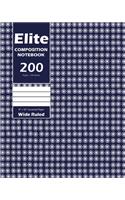 Elite Composition Notebook, Wide Ruled 8 x 10 Inch, Large 100 Sheet, Blue Cover