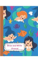 Draw and Write Journal: Mermaids Composition Notebook Story Journal with Dashed Midline Book Grades K-2 150 Pages