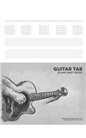 Guitar Tab Blank Sheet Music: 8.5x11 Inch, 100 Pages - Guitar Player Illustration