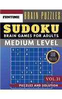 Medium Sudoku: 300 Medium sudoku books for adults with answers brain games for adults Activities Book also sudoku for seniors (sudoku medium puzzle books Vol.31)