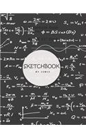 Sketchbook: Math equations and formulas black cover (8.5 x 11) inches 110 pages, Blank Unlined Paper for Sketching, Drawing, Whiting, Journaling & Doodling