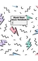 Blank Sheet Music Notebook: Easy Blank Staff Manuscript Book Large 8.5 X 11 Inches Musician Paper Wide 12 Staves Per Page for Piano, Flute, Violin, Guitar, Trumpet, Drums, Cell