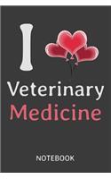 I Love Veterinary Medicine Notebook: Veterinarian Blank Lined Journal