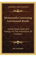 Memoranda Concerning Government Bonds