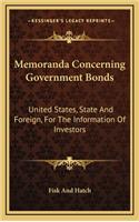 Memoranda Concerning Government Bonds