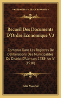 Recueil Des Documents D'Ordre Economique V3
