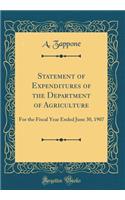 Statement of Expenditures of the Department of Agriculture