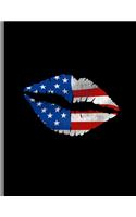 Kiss Mark Lips American Girl USA Flag