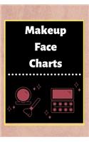Makeup Face Charts: Blank Workbook Paper Practice Face Charts For Makeup Artists 6" x 9" 100 Pages Perfect Gift