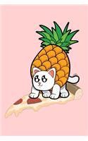 Pineapple Pizza Cat: Lined Notebook, Journal or Diary (Size 6x9) with 120 Pages