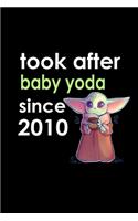 look after baby yoda since 2010 Notebook birthday Gift