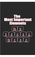 The Most Important Elelements Beer Boobs Bacon: Drinking Booze Tour Notebook Pub Crawl Journal for Bars, Bartender and students, sketches ideas, cocktail recipe book and To-Do lists, Medium Colleg