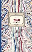 2020 Planner: Endpaper Blue - 12 Months Week by Hour to two-pages Diary 150 pages 5.5 x 8.5 with Contacts - Password - Birthday lists