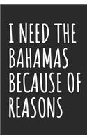 I Need The Bahamas Because Of Reasons: Blank Lined Notebook