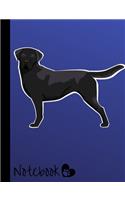 Notebook: Black Labrador Retriever Dog School Composition Notebook 100 Pages Wide Ruled Lined Paper