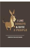 I Like Donkeys And Maybe 3 People Composition Notebook