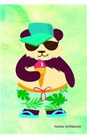 Panda Notebook: Colorful Watercolor Panda Notebook Journal College Ruled Blank Lined (6 x 9) Small Composition Book Planner Diary Softback Cover Funny Panda Lover G