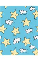 Star Notebook: Cute Emoji Little Smile Star Journal Book Ruled Lined Page Paper For Teen Girl Women Lady Princess Preschool Kindergarten Primary School Writing Act(9 Star Notebook)