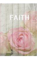 Faith Journal: Christian Journal, Blank Lined Notebook, Pink and Cream, 7x10