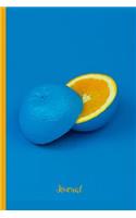 Fruit #10 Journal: Orange in Blue Paint - 6 x 9" - Notebook, Diary, Doodle, Write, Notes, Sketch Pad, Notebook, Blank Book(10 Fruit Celebration)