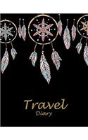 Travel Diary: Black Dreamcatcher, 2019 Calendar Trip Planner, Personal Traveler's Notebook 8.5