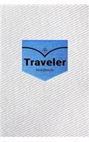 Traveler Notebook: Journal 6 X 9, 108 White Ruled Pages, Denim (White / Blue Jeans)