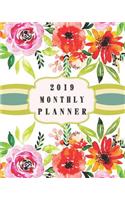 2019 Planner Monthly: 12 Month January 2019 to December 2019 for to Do List Calendar Schedule Organizer and Soclal Media Passwords and Journal Notebook with Inspirational(13 Beautiful Flower Garden)