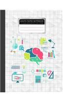 Graph Paper Notebook 1/2 Inch Gray Squares Size 8.5x11 Inches 120 Pages