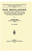 Die Deflation und Ihre Praxis in England · den Vereinigten Staaten · Frankreich und der Tschechoslowakei