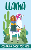 Llama Coloring Book For Kids: A Cute and Funny Coloring Gift for Llama Lovers. - Cute Easy and Relaxing Large coloring pages - Over 40 coloring pages - lovely hand drawn alpaca c