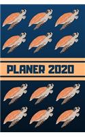 Planer 2020: Terminplaner Monatsplaner und Wochenplaner Organizer Meeresschildkröte