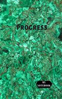 My Notebook Progress: Notebook with a motivating word, Inspirational Quote Notebook, Journal For Girls, Women, Man - Lines 8.5 x 11, 100 pages - Green Granite Cover