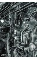Mind Blowing Black And White Steam Locomotive 150 Page lined journal