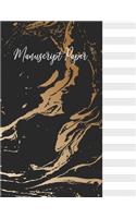 Manuscript Paper: Manuscript Music Paper * Large (8.5" x 11") * 12 Stave * 100 Pages: Gold and Black Marble