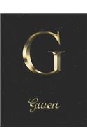 Gwen: 1 Year Daily Planner (12 Months) - Yellow Gold Effect Letter G Initial First Name - 2020 - 2021 - 365 Pages for Planning - January 20 - December 20 