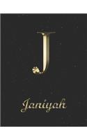 Janiyah: 1 Year Daily Planner (12 Months) - Yellow Gold Effect Letter J Initial First Name - 2020 - 2021 - 365 Pages for Planning - January 20 - December 20 