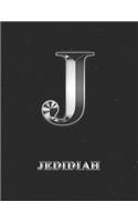 Jedidiah: 2 Year Weekly Planner with Note Pages (24 Months) - Silver Effect Personalized Custom Letter J Initial First Name - 2020 - 2021 - Week Planning - Mo